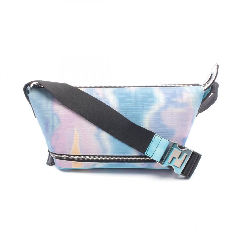 Fendi waist bag body canvas leather blue multicolor
